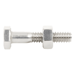 Paquete de tornillos con tuercas / Acero inoxidable 1/4 x 1 1/4 pulg / 6 piezas / Incluye arandelas reforzadas