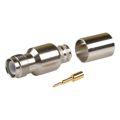 Conector TNC Hembra Inverso / Cuerpo Bronce Niquelado / Contacto Oro / Teflón / Anillo Plegable / LMR-400, 9913, 7810A, 8214, CNT-400, RG8/U-SYS, RFLASH-1113