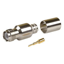 Conector TNC Hembra Inverso / Cuerpo Bronce Niquelado / Contacto Oro / Teflón / Anillo Plegable / LMR-400, 9913, 7810A, 8214, CNT-400, RG8/U-SYS, RFLASH-1113