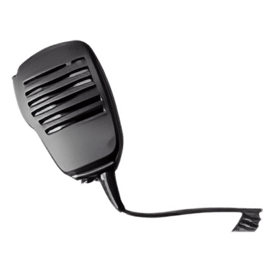 Micrófono-Bocina / Ultraligero / Entrada 3.5 mm / Cable Kevlar 40 kg / PTT Táctil / Clip Rotativo