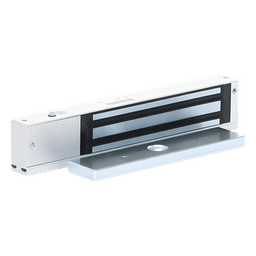 Chapa Magnética Electromagnética / 600 lbs / Antisabotaje / Sensor de Estado / LED Indicador / Aluminio Anodizado / 12/24 VCC