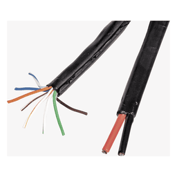 Bobina de Cable Siamés Cat5e CCA + 2 Cables Gruesos (16 AWG) / 305 m (1000 ft) / Exterior / Industrial para Climas Extremos