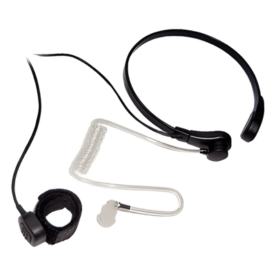 Micrófono de Garganta / Cancelación de Ruido por Vibración / Audífono Acústico Transparente / PTT de Anillo / Cable PU Reforzado con Kevlar / Compatible con Motorola XTS