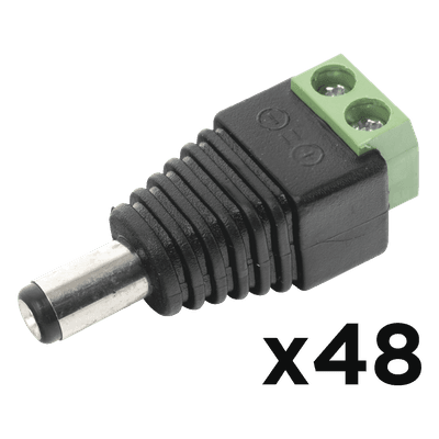 Kit de Conectores Macho / Alimentación 12 Vcc / Jack 3.5 mm Polarizado / 48 Piezas / 0.18 ft Largo