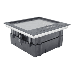 Caja de Piso / 4 Módulos Universales / ABS y Acero Galvanizado / 1.957 kg / 6.42 lb / Negro