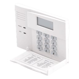 Consola de alarma con pantalla LCD numérica y mensajes prefijados en español