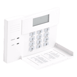 Consola de alarma con pantalla LCD numérica y mensajes prefijados en español