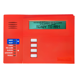 Teclado alfanumérico LCD con indicadores de incendio para paneles combinados de incendio e intrusión