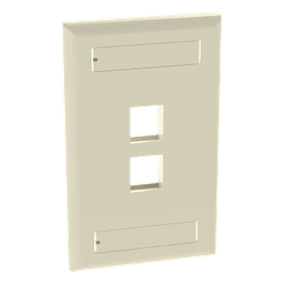 Placa de Pared Vertical / 2 Puertos Keystone / Diseño Plano / 69.8 x 114.3 mm / 2.75 x 4.5 pulg. / Color Marfil