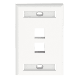 Placa de Pared Vertical / 2 Puertos Keystone / 69.8 x 114.3 mm / 2.75 x 4.5 pulg. / Con Espacios para Etiquetas / Color Blanco