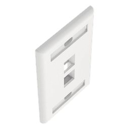 Placa de Pared Vertical / 2 Puertos Keystone / 69.8 x 114.3 mm / 2.75 x 4.5 pulg. / Con Espacios para Etiquetas / Color Blanco