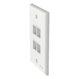 Placa de Pared Vertical / 4 Puertos Keystone / ABS / 69.8 x 114.3 mm / Blanco