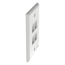 Placa de Pared Vertical / 4 Puertos Keystone / ABS / 69.8 x 114.3 mm / Blanco