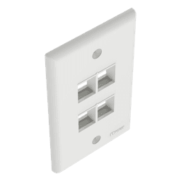Placa de Pared Vertical / 4 Puertos Keystone / ABS / 69.8 x 114.3 mm / Blanco