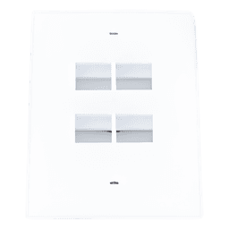 Placa de Pared Vertical / 4 Puertos Keystone / ABS / 69.8 x 114.3 mm / Blanco