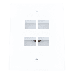 Placa de Pared Vertical / 4 Puertos Keystone / ABS / 69.8 x 114.3 mm / Blanco