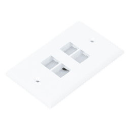 Placa de Pared Vertical / 4 Puertos Keystone / ABS / 69.8 x 114.3 mm / Blanco