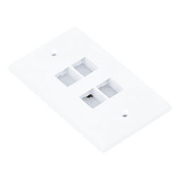 Placa de Pared Vertical / 4 Puertos Keystone / ABS / 69.8 x 114.3 mm / Blanco