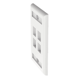 Placa de Pared Vertical, Salida Para 4 Puertos Keystone, Con Espacios Para Etiquetas, Color Blanco