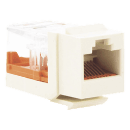 Conector Jack Estilo Leadframe, Tipo Keystone, Categoría 5e, de 8 Posiciones y 8 Cables, Color Blanco Mate