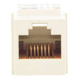 Conector Jack Estilo Leadframe, Tipo Keystone, Categoría 5e, de 8 Posiciones y 8 Cables, Color Blanco Mate