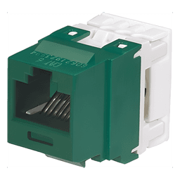 Conector Jack Estilo 110 (de Impacto), Tipo Keystone, Categoría 6, de 8 Posiciones y 8 Cables, Color Verde