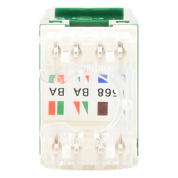 Conector Jack Estilo 110 (de Impacto), Tipo Keystone, Categoría 6, de 8 Posiciones y 8 Cables, Color Verde