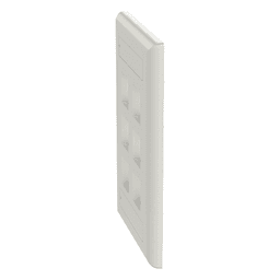 Placa de Pared Vertical / 6 Puertos Keystone / Blanco Mate / 2.75 x 4.5 pulg.