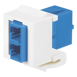 Módulo Acoplador LC Duplex, para Fibra Óptica Monomodo OS1/OS2, Tipo Keystone, Color Blanco Mate