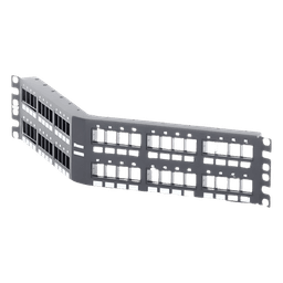 Panel de Parcheo Modular Keystone / 48 Puertos / Angulado / 2UR / Acero Inoxidable / 19.00' (482.6 mm) Ancho