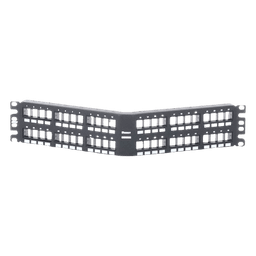 Panel de Parcheo Modular Keystone / 48 Puertos / Angulado / 2UR / Acero Inoxidable / 19.00' (482.6 mm) Ancho