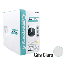Bobina de Cable UTP de 305 Metros (1000 Pies) de Cobre, NetKey, Gris Claro, Categoría 6 (24 AWG), 1000Mbps, Riser (CMR), de 4 Pares