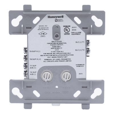 Módulo de entrada convencional / SLC de 2 hilos / LED de estado y alarma / Clase A y B / Direccionamiento por rotación