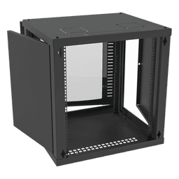 Gabinete de Pared para Rack 19in / 12 Unidades / Carga 100 kg / Puerta Cristal Templado / Postes Ajustables