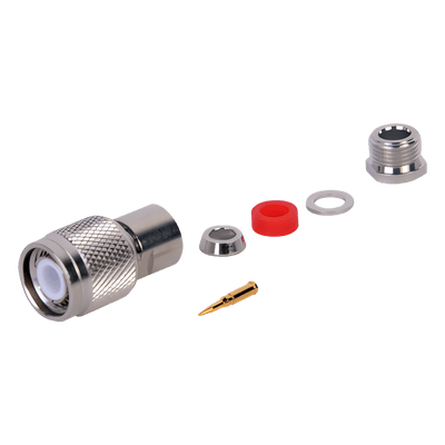 Conector TNC Macho Rosca Izquierda para cables RG-58/U, RG-142/U. 