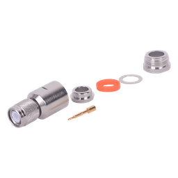 Conector TNC Macho / Rosca Izquierda Métrica / Ensamble en Línea / Bronce Plateado / Oro / Teflón / RG-8/U, 9913, LMR-400, CNT-400