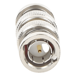 Adaptador Coaxial / BNC Macho a BNC Macho / 75 Ohm / Montaje en Línea / Cuerpo Niquelado / Contacto Oro / Aislante Teflón