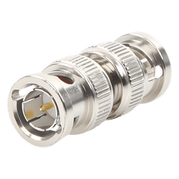Adaptador Coaxial / BNC Macho a BNC Macho / 75 Ohm / Montaje en Línea / Cuerpo Niquelado / Contacto Oro / Aislante Teflón