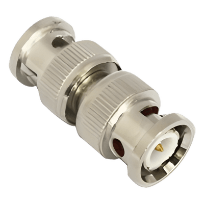 Adaptador tipo barril para 75 Ohm, de conector BNC macho a BNC macho, Níquel/ Oro/ Teflón.
