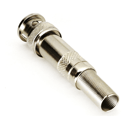 Conector BNC Macho / 75 Ohm / Resorte de Presión / RG-59/RG-6 / Níquel-Oro-PTFE / 41.7 mm (0.14 ft) Largo
