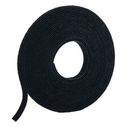 Rollo de Cinta de Contacto, de 15 Pies (4.5m) de Largo, 19.1 mm de Ancho, Color Negro