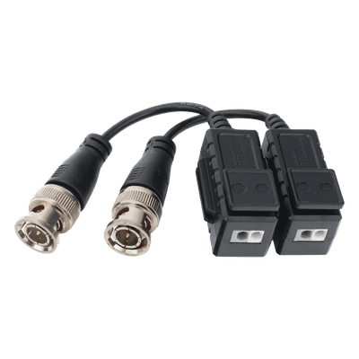 Kit de Transceptores Pasivos (Baluns) / Transmisión 4K / Distancia 250 m (820.2 ft) / Protección TVS / Inmunidad 60 dB / Conectores Cobre / HD-TVI CVI AHD CVBS