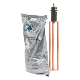 Electrodo de Puesta a Tierra / 45 Amp / Filtro LCR / Resistencia < 2 Ohm / Cobre Electrolítico / Compuesto H2Ohm / 20 Años Sin Mantenimiento