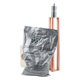 Kit de puesta a tierra / 100 A / Electrodo de cobre electrolítico / Acoplador 1500 A NEMA 4 / Filtro LCR / Compuesto mejorador