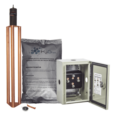 Kit de puesta a tierra / 70 A / Electrodo + Filtro + Acoplador 1500 A / Gabinete NEMA 4 / 20x30x12 cm (7.9x11.8x4.7 in)
