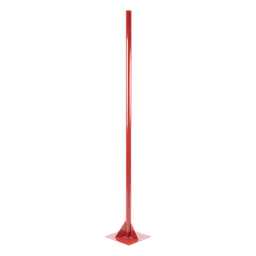 Base Plana con Mástil / Acero 30 x 30 cm / Tubo 1 7/8" Calibre 18 / Altura 2 m (6.6 ft) / Cartabones Inox 3/16" / Salida Cable 1"