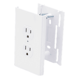 Contacto eléctrico doble, soporte y tapa color blanco de PVC auto extinguible,  para canaleta TEK100 (5591-10200) 