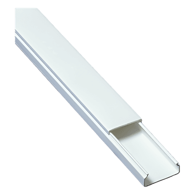 Canaleta blanca de PVC auto extinguible, sin división, 20 x 10 mm, tramo de 2.5 m (5101-01260) 