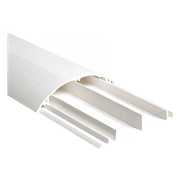 Ducto media caña color blanco de dos vias, de PVC auto extinguible,  90.5 x 19.7 x 1220mm (9400-01250)