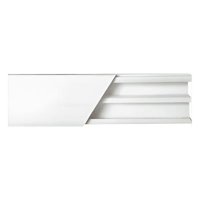 Canaleta blanca de PVC auto extinguible, con división, 20 x 10 mm, tramo de 2.5m (5101-01250) 